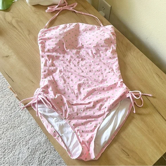 Lilly Pulitzer Dotted High Waist Tie Removable Straps One piece Swimsuit - Picture 1 of 6